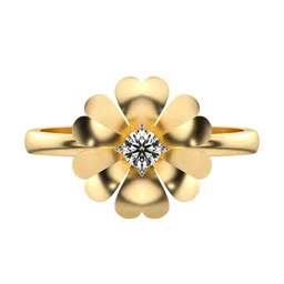 VALANOVA Silver Plated with18 Kt Gold & Certified Lab Grown Diamond Ring 0.11cts-image-51