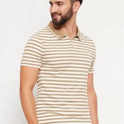 MACK JONNEY Men Striped Polo Collar Extended Sleeves Pockets T-shirt-image-57
