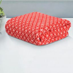 Kuber Industries Red & White Printed Microfiber 280 GSM Bath Towel-71