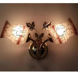 Somil Premium Designer Glass Wall / Night Lamp Elegant & Stylish Dcor Accent for Modern Interiors, Color- Brown, White, Size:- 27.5 X 14.5 X 34 CM-image-21