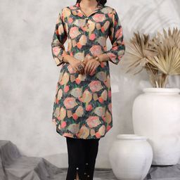 JISORA Women's Printed Russian Silk Co-ord-image-85