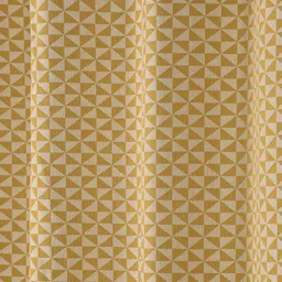 Saral Home Yellow & Off White Set of 2 Geometric Room Darkening Window Curtain-11