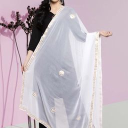 Moda Rapido Embroidered Foil Print Dupatta with Gotta Patti-24