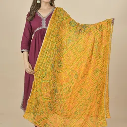 LA FEMINAE Printed Art Silk Bandhani Dupatta with Zari-picture-17