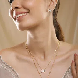 Rubans 22KT Gold-Plated Polki and Cubic Zirconia Stone-Studded Jewellery Set-53
