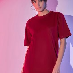 Buy New trend Round Neck New Basics Cotton Oversized T-shirt-image-98