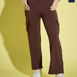 DIMPY GARMENTS Women Relaxed High-Rise Cargos Trousers-image-9