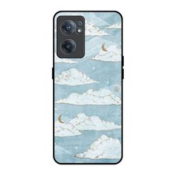QRIOH Celestial Dreamscape Printed Lightweight Silicone OnePlus Nord CE 2 Glass Back Case-image-96