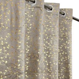 Aura Grey 2 Pieces Floral Printed Velvet Long Door Curtains-picture-18