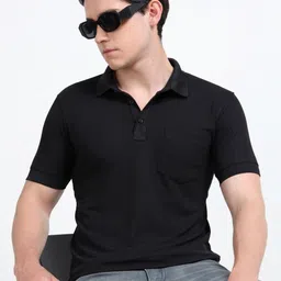 QUCO Poly Pique Structured Pocket Polo T-Shirt-image-72