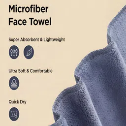 Kuber Industries Grey 3 Pieces 400 GSM Microfiber Soft Quick Dry Face Towels-18