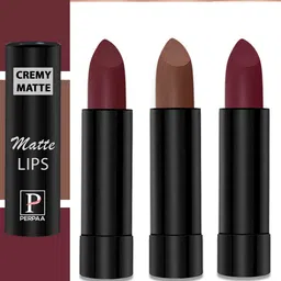 PERPAA Set Of 3 Cremy Matte Long Lasting Jojoba Oil Lipsticks - 3.5 g Each- 95-96-111-image-52