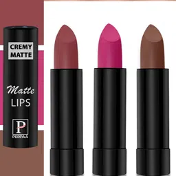 PERPAA Cremy Matte Set Of 3 Long Lasting Lipstick - 3.5g Each-Red Rush-Nude -Pink Berry-image-76