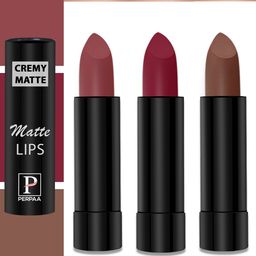 PERPAA Cremy Matte Set Of 3 Lipstick With Jojoba Oil- 3.5g Each-Red Rush-Nude -Candy Pink-image-85