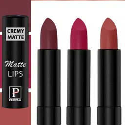 PERPAA Cremy Matte Set Of 3 Long Lasting Lipstick - 3.5g Each-  Rust-Tan Red-Ruby Magenta-image-90