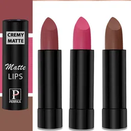 PERPAA Cremy Matte Set Of 3 Long Lasting Lipstick - 3.5g Each-Red Rush-Nude -Pink Fusion-image-77