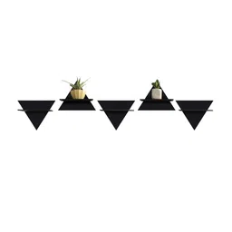 RANDOM Set of 5 Black MDF Triangular Wall Shelves image 3