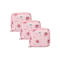 Nfi Essentials Pink Pack Of 3 Printed Women Portable Sanitary Napkin Pouch-picture-9