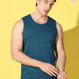WOOSTRO 2-Pcs Odour-Free Combed Cotton Innerwear Vests VWS26(PLAIN PEACOCK)(BKLN RUST)-image-97