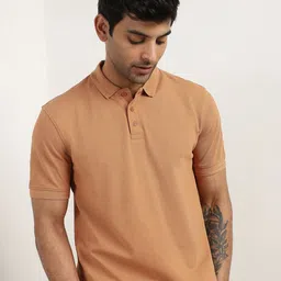 NOBERO Men Solid Polo Collar Cotton T-shirt-image-68