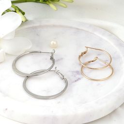 Adwitiya Collection Set Of 2 Classic Hoop Earrings-15