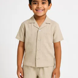 Pum Pum Boys Short Sleeves Pure Cotton Shirt With Shorts-image-69