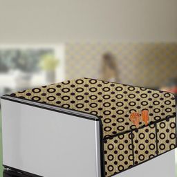 The Furnishing Tree Yellow & Black Printed Fridge Top Cover-image-12