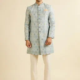 Manyavar Men Printed Regular Kurta with Trousers-picture-18