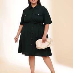 Sztori Plus Size Shirt Coller Shirt Dress-image-38
