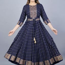 JAIPURI COLLECTION Ethnic Motifs Printed Gotta Patti Ethnic Dresses-picture-33