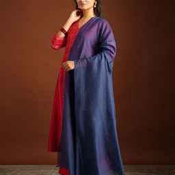 JAYPOREBeads and Stones Tasselled Cotton Silk Dupatta-45