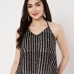 9rasa Women Tribal Printed Halter Neck Cotton Boxy Top-image-29