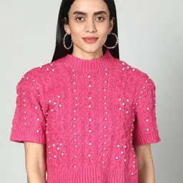 Fashion Gaiia Women Cable Knit Pullover-image-37