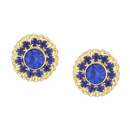FirstBlush Gold-Plated Artificial Stones Studded Non Pierced Circular Shaped Studs-73