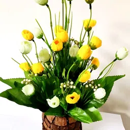 ZONEZER Yellow 1 Pieces Tulip Artificial Flower With Pot-30