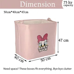 Aura Pink Printed Foldable Storage Box With Handle image 5