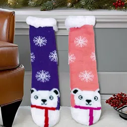 Butterthief Pack Of 2 Unisex Patterned Calf-Length Sherpa Socks-picture-36