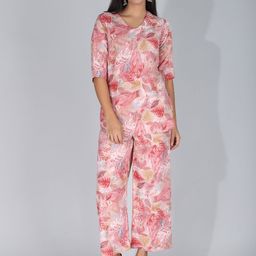 StyFun Floral Printed Tunic & Palazzos Co-Ord Set-picture-5
