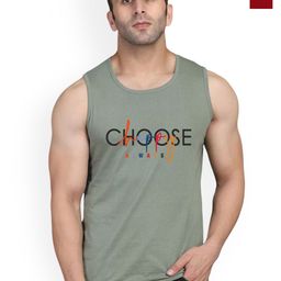 SLOWLORIS Pack Of 2 Printed Combed Cotton Gym Vests VSL26 CMB(CHS LGTGREEN)(LOOK MAROON)-image-91