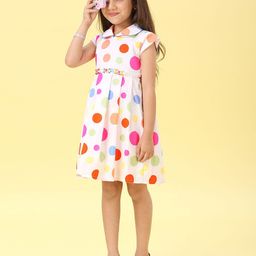 Macwin Polka Dot Print Peter Pan Collar Fit & Flare Dress-45