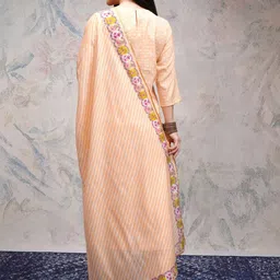 Vishudh Women Embroidered Regular Sequinned Kurta with Trousers & With Dupatta image 4