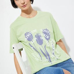 max Women Typography Printed Raw Edge T-shirt-picture-6