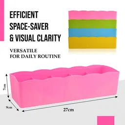 Kuber Industries Yellow & Pink 2 Pieces Regular Drawer Organisers image 2
