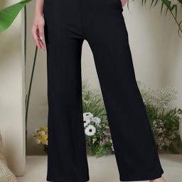 Selvia Women Mid-Rise Easy Wash Pleated Trousers-image-92
