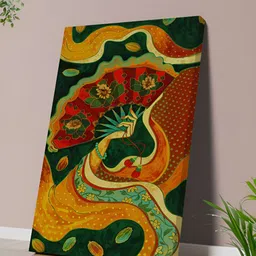 Myntra Elegant Homes Red & Green Traditional Japanese Style Printed Canvas Wall Art-image-20