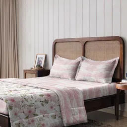 The Happy Pod Abstract Pure Cotton 144 TC Flat King Bedsheet & 2 Pillow Covers-image-41