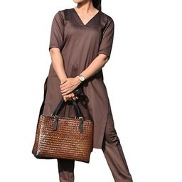 TRY LUCK FASHION Coffee Brown Viscose Rayon Kurta Sets-picture-14