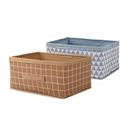Kuber Industries Beige & Grey 2 Pieces Printed Multi-Utility Organisers-20