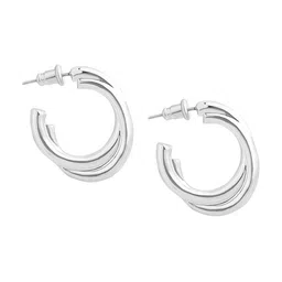 Accessorize Chunky Twist Circular Half Hoop Earrings image 2