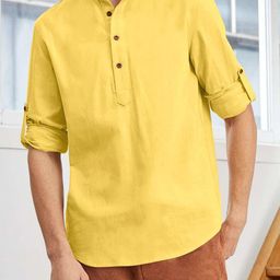 SHOPYCLICK Men Yellow Kurta-image-99